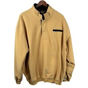 Jos A Bank Leadbetter Golf Fleece Pullover Sweater 1/4 Zip L/S Men’s XL Yellow